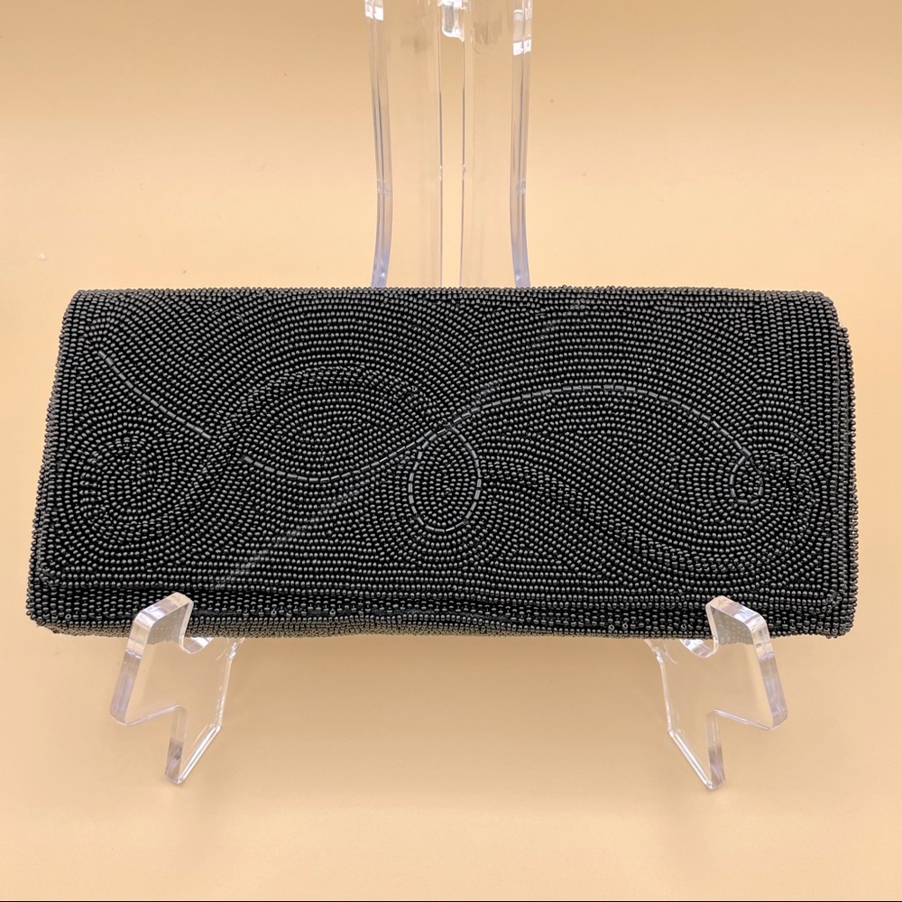 Vintage beaded black clutch